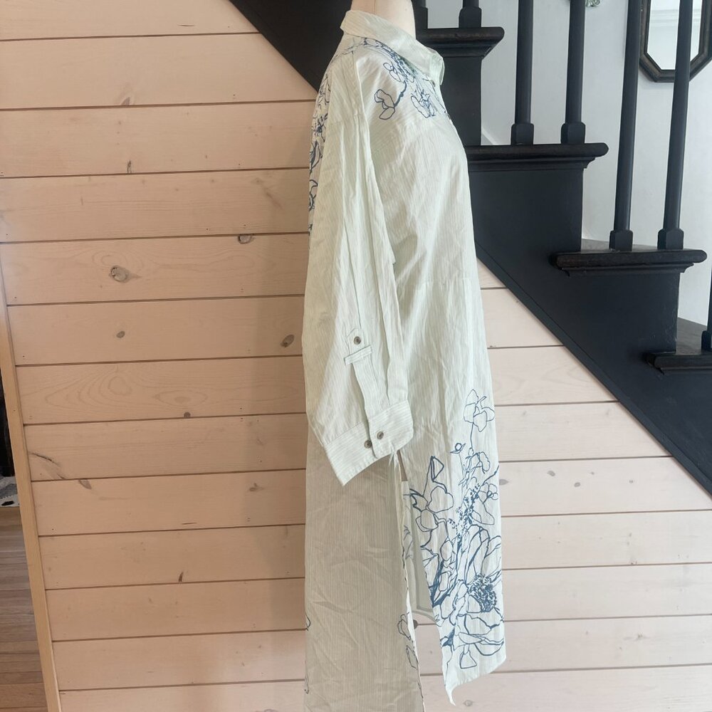 025 By Anthropologie Long Sleeve Popover Shirt Dress NWOT Oversized Size XS - Picture 7 of 12
